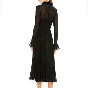 Mac Duggal Black Sheer Long Sleeve Dress